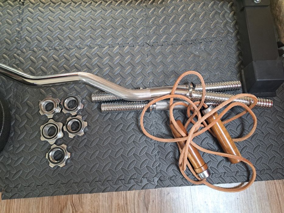 Hantle, Sztanga, ciężary oraz ławeczka, cały zestaw treningowy