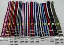 Pasek NATO do zegarka 18mm 20mm 22mm nylonowy różne kolory