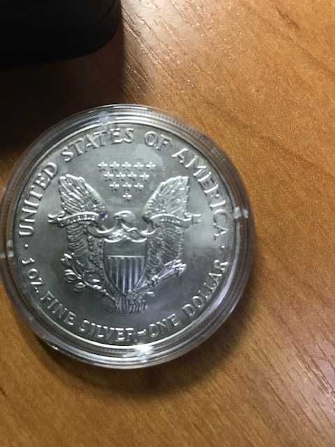 Серебряная инвест.монета Американский Орел-2007.,31,1 г серебра 999