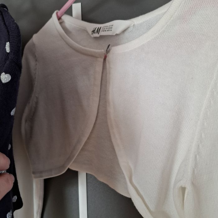 Bolerko białe granatowe r.110/116