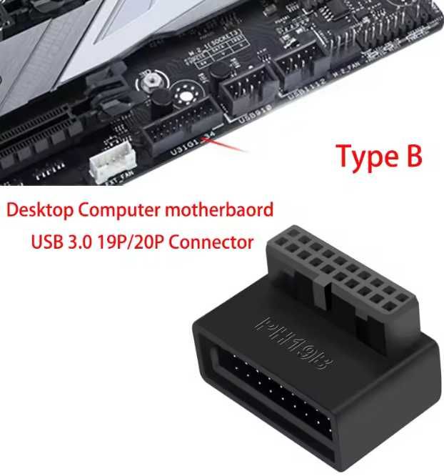 Adapter front panel header USB 3.0 19/20pin