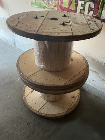 Stolik szpula drewniana