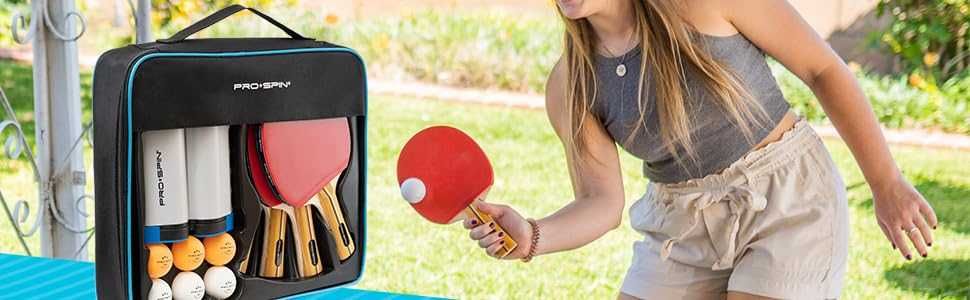 PRO SPIN Przenośny Zestaw do Tenisa Stołowego z Składaną Siatką