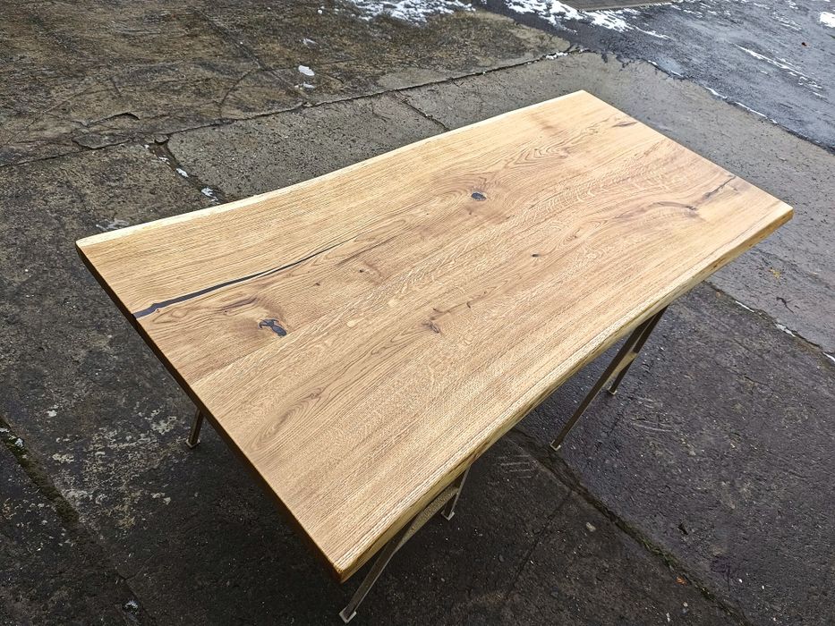 Blat dębowy •live Edge 185x82• na stół biurko ławę