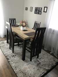 Stół z krzesłami 140x80/220x80