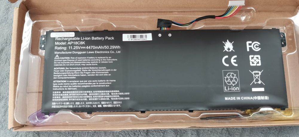 Nowa bateria Acer AP18C8K 11.25V 4470mAh 50Wh