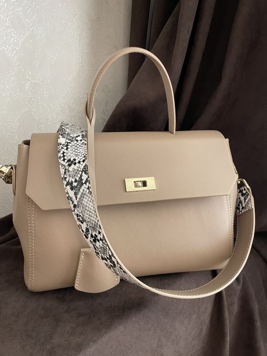 Сумка шкіра беж
