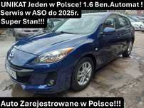 Mazda 3 1.6 Automat Jeden w Polsce! Serwis ASO do 2025r. Zarejestr. w Polsce!