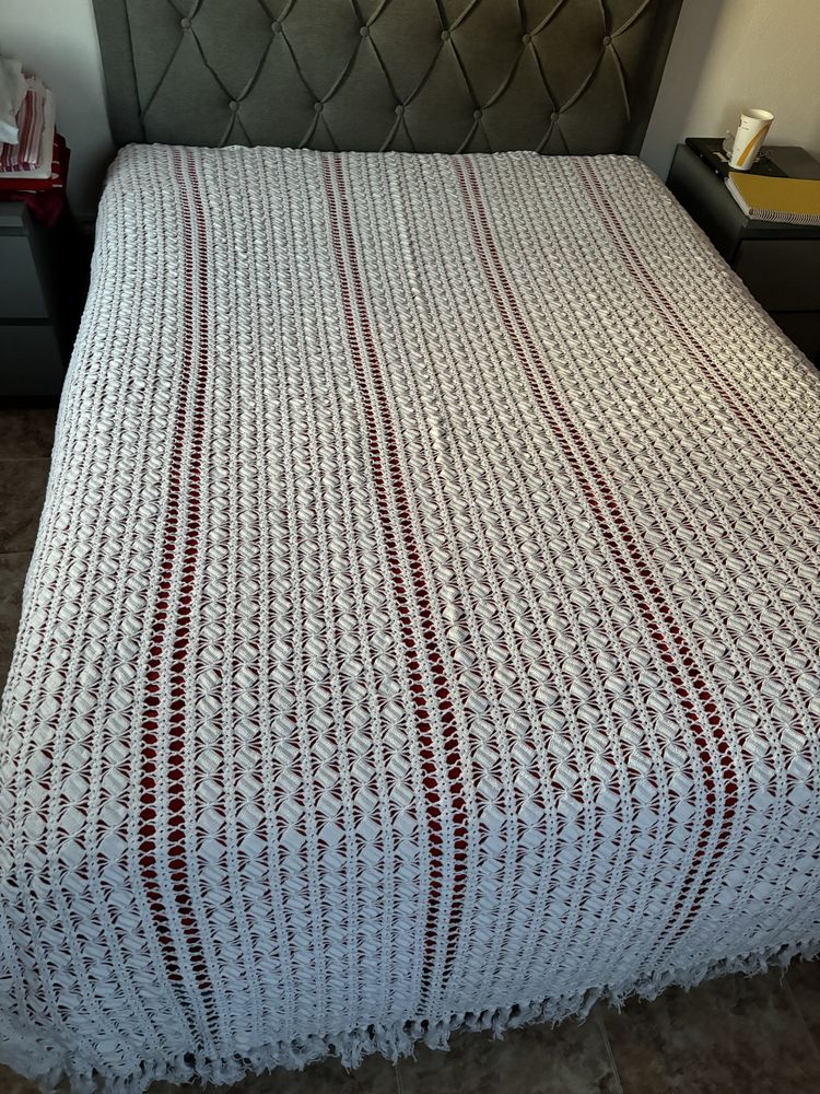 Colcha de renda manual com 220x235