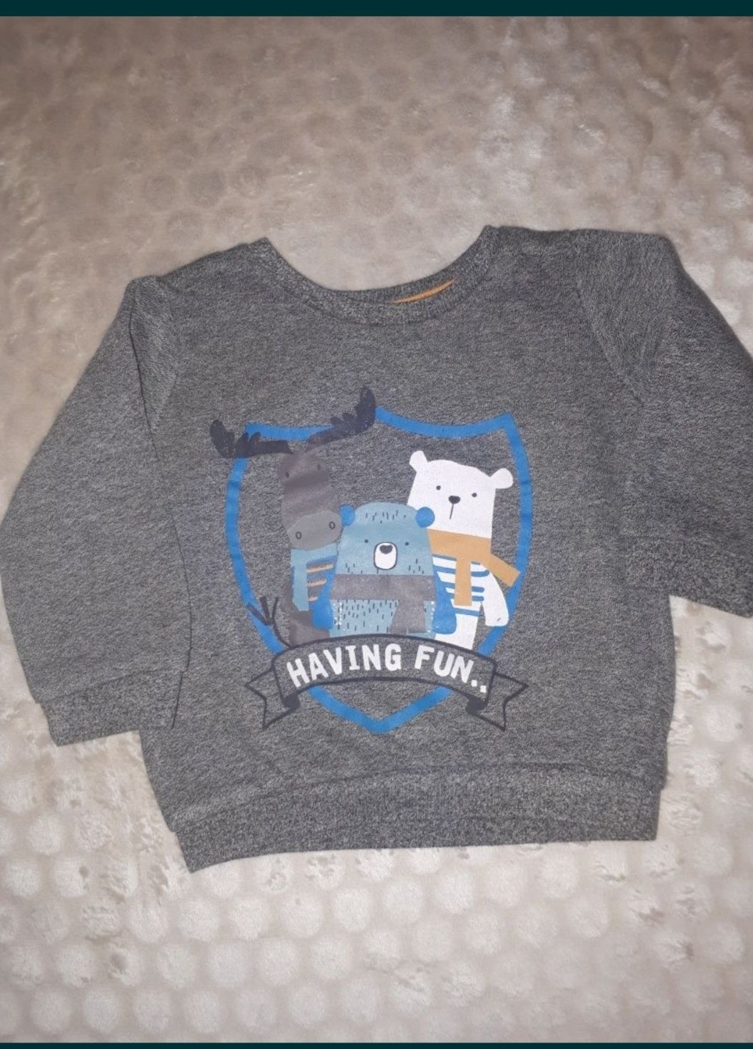 Bluza 74 szara z misiem