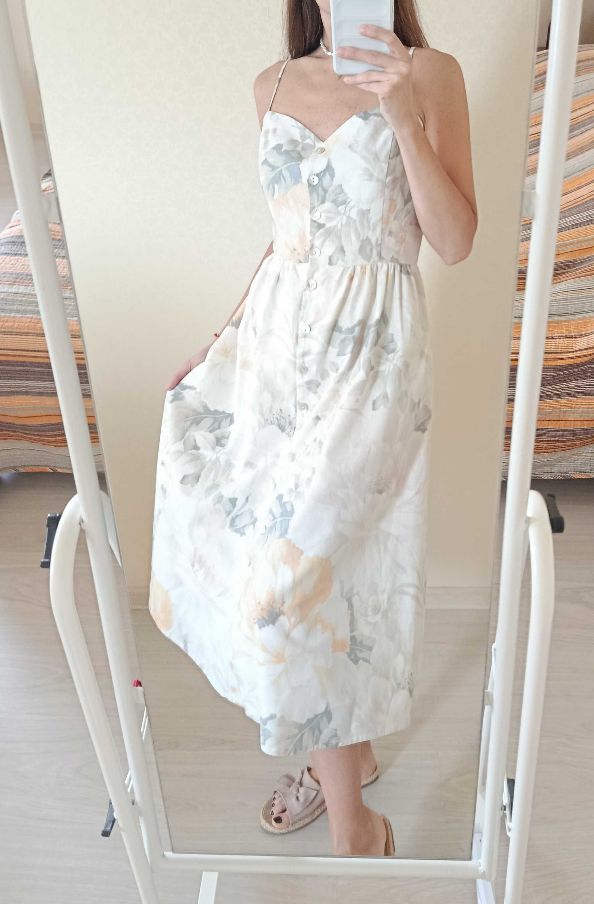 Лляна сукня сарафан h&m