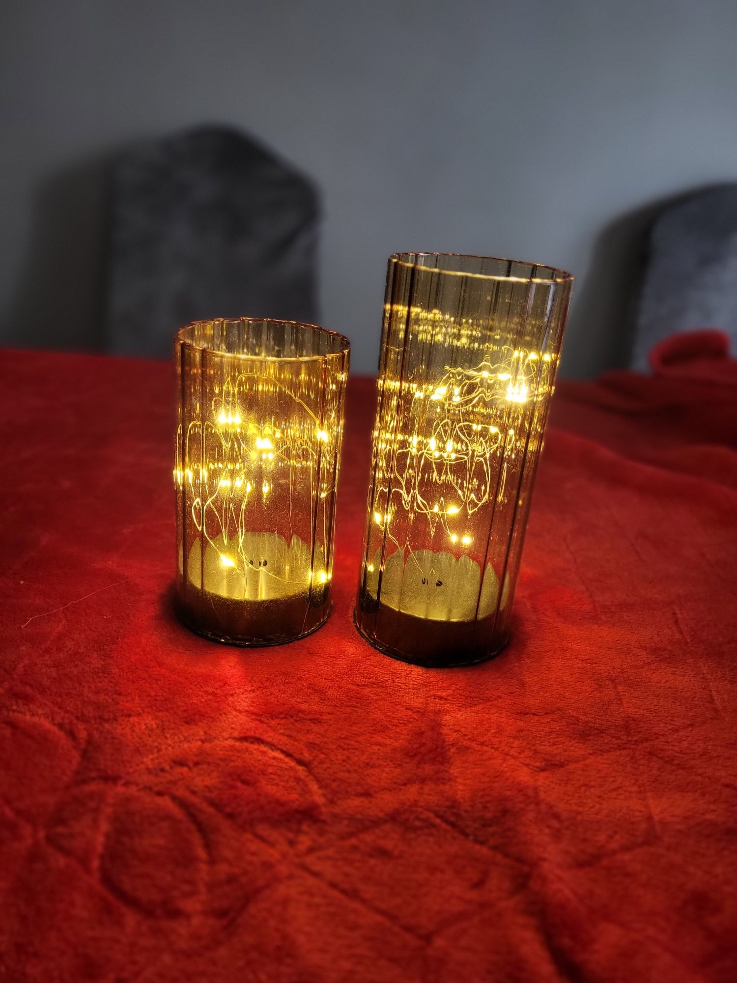 Szklane tuby ledowe lampion