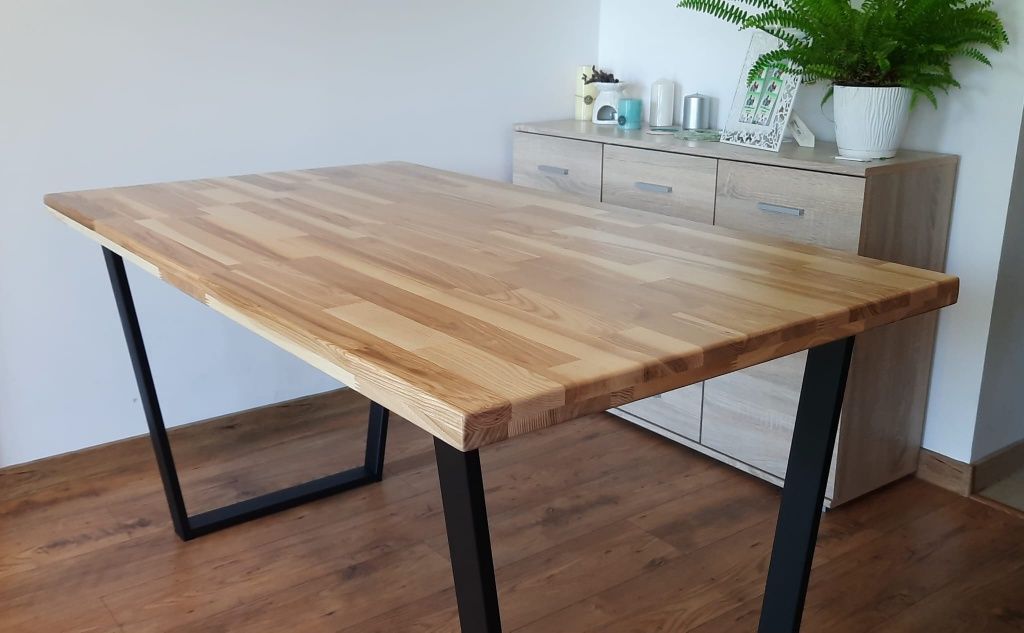 Ręcznie wykonany stół drewniany, loftowy, nowoczesny, w stylu loftowym