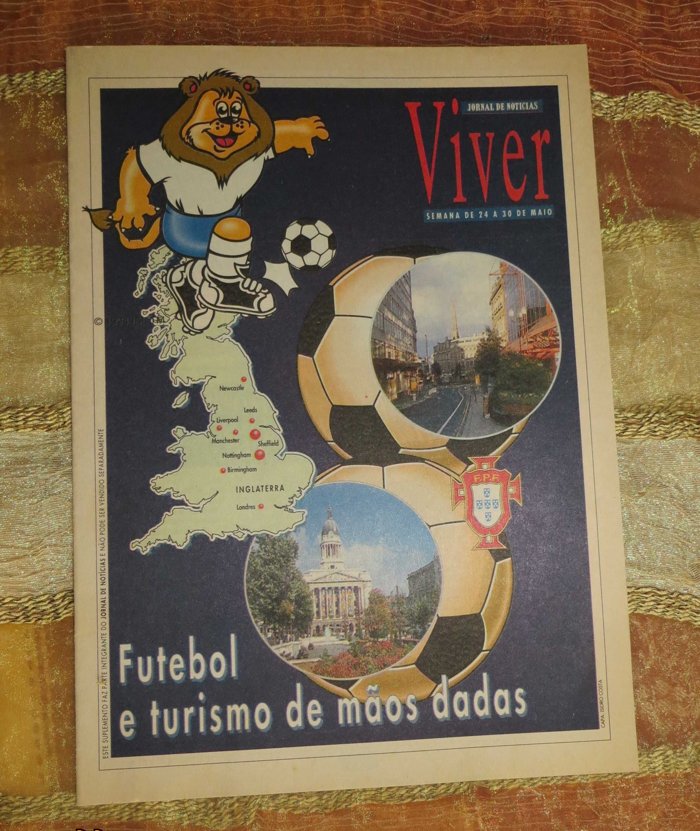 Revista Futebol JN Europeu Inglaterra -Viver e desporto + Oferta VHS