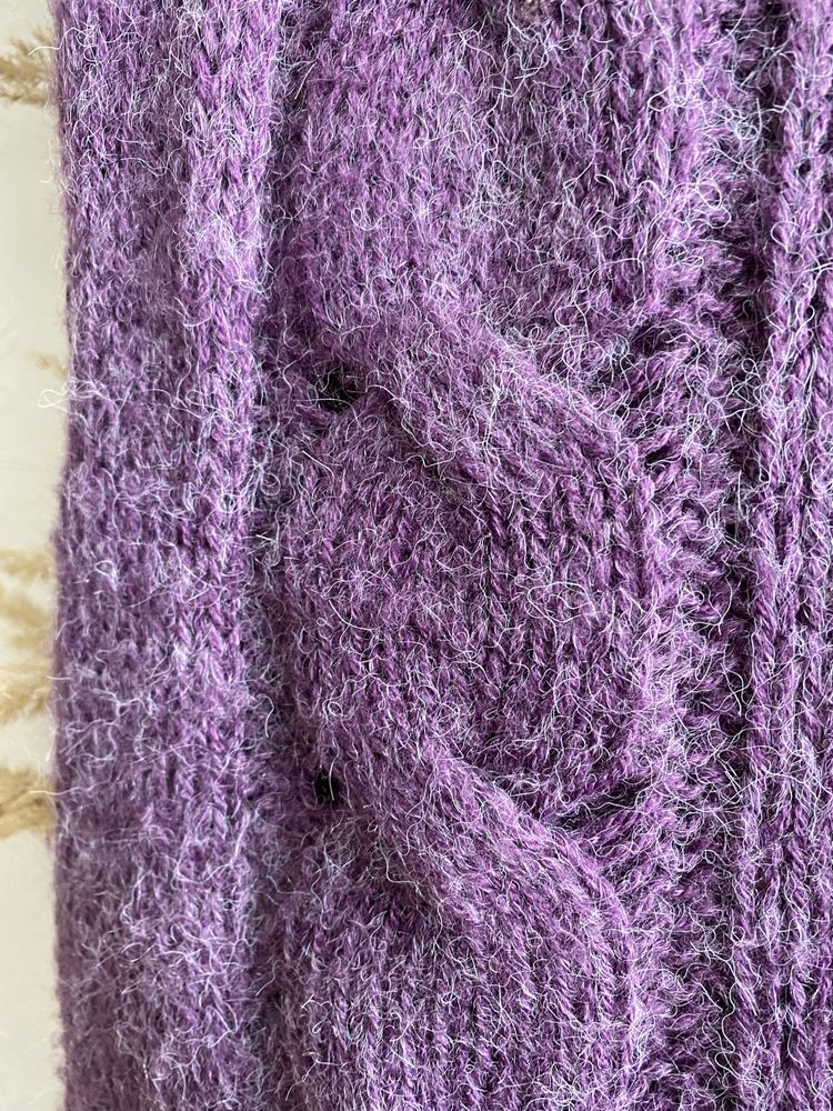 Pulower sweter S fioletowy moherowy