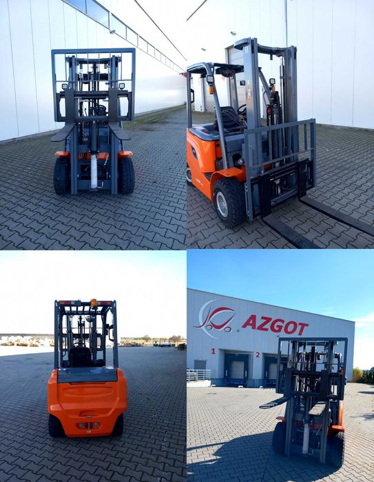 Wózek Widłowy Elektryczny 2,5t Maszt 3,3m Wolny Skok Bateria Lit-Jon