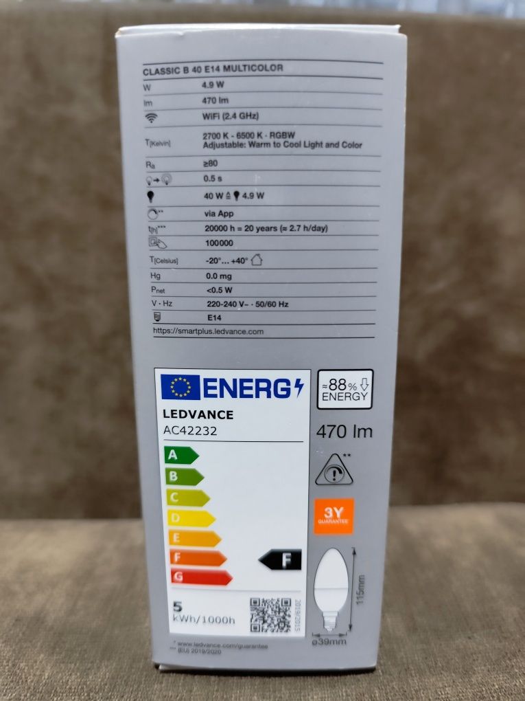 Żarówka LED Kolor LEDVANCE E14 470lm 4.9W