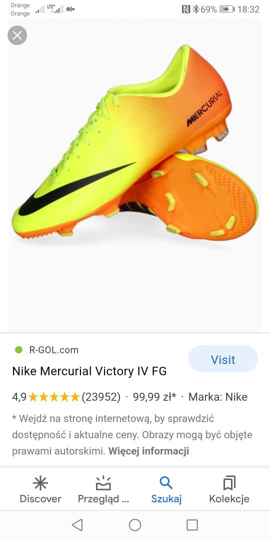 Buty sportowe korki firmy nike mercurial rozmiar 38.5