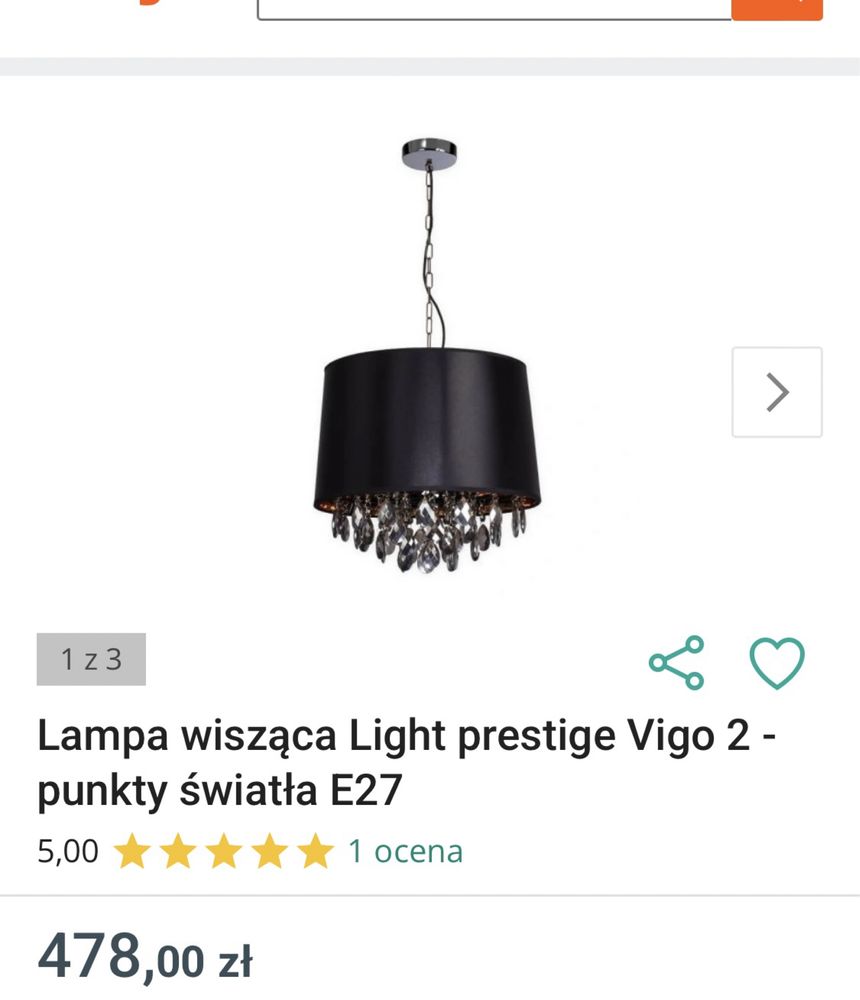 Lampa wisząca czarna/zloto