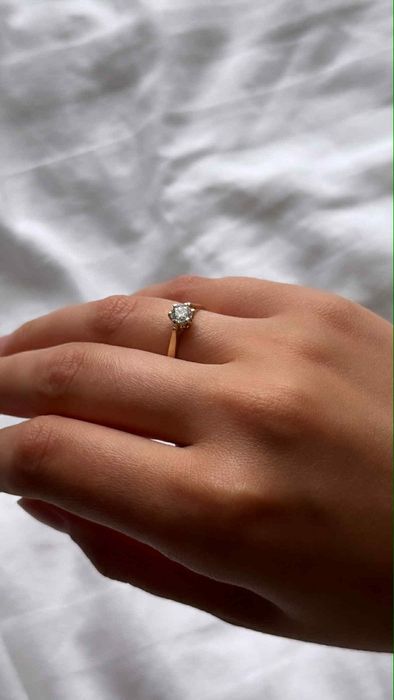 Pierścionek złoto 585 diament 0.5 karata D VVS2