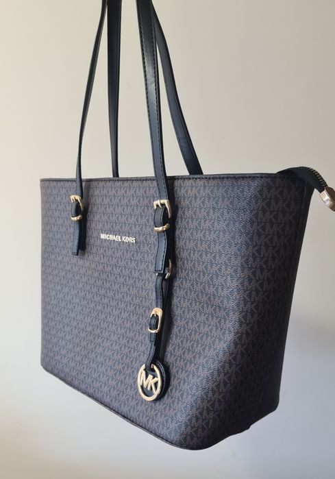 Жіноча сумка шопер шкіряна Michael Kors  коричнева велика