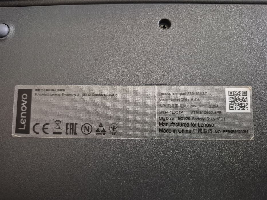 Laptop Lenovo Ideapad 330 15AST 8Gb Ram/ 256 SSD