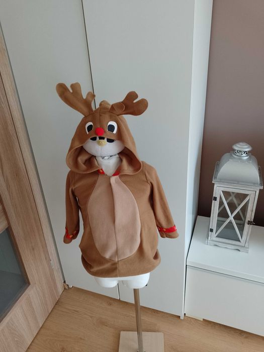 NOWY strój karnawałowy RENIFER RENIFERA RUDOLFA kostium 98/104 (458)