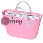Szary organizer do OBAG STANDARD grochy róż pudrowy 2 kieszenie OMAY