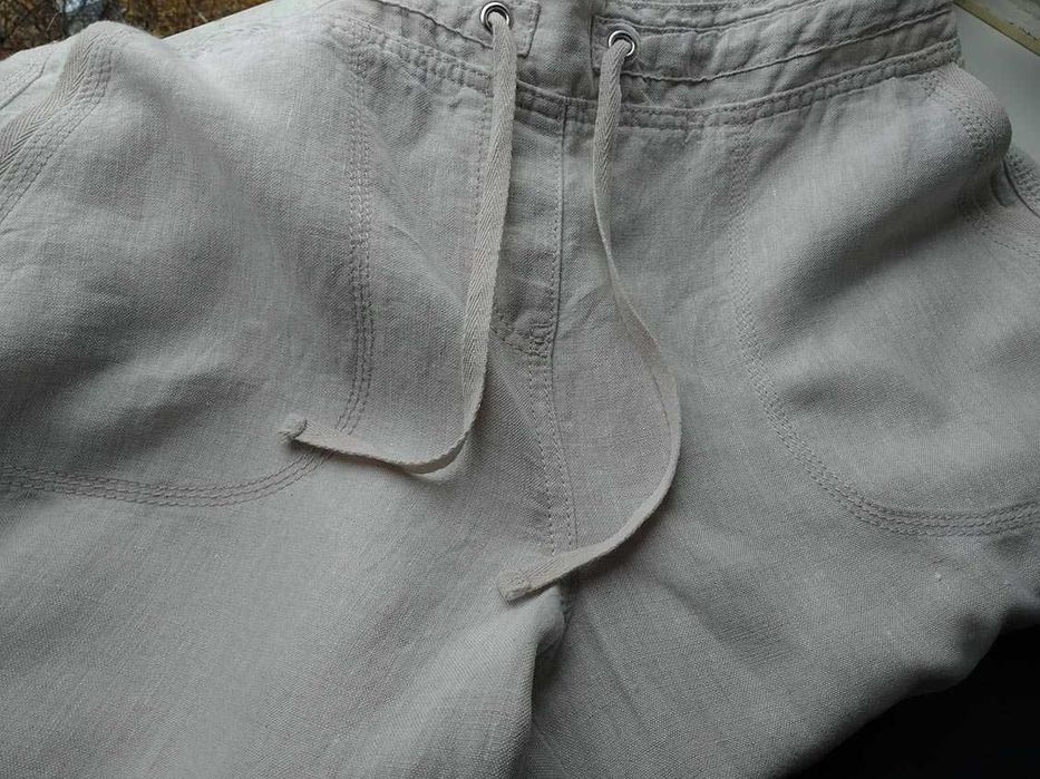 Брюки лен ровные от бедра  размер 16  на 50-52  лляні льон