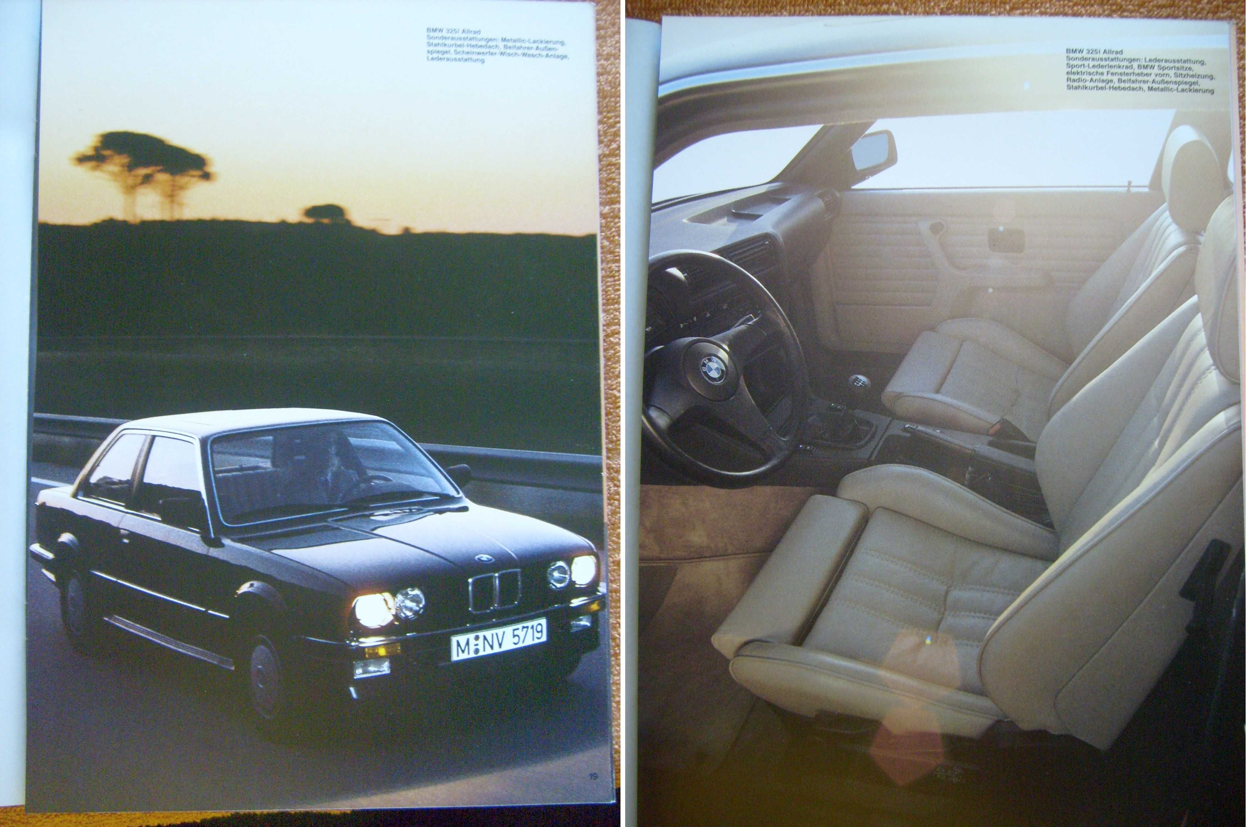 BMW 3 E30 - 325i Allrad 1985 prospekt 26 stron *Wyprzedaż kolekcji !