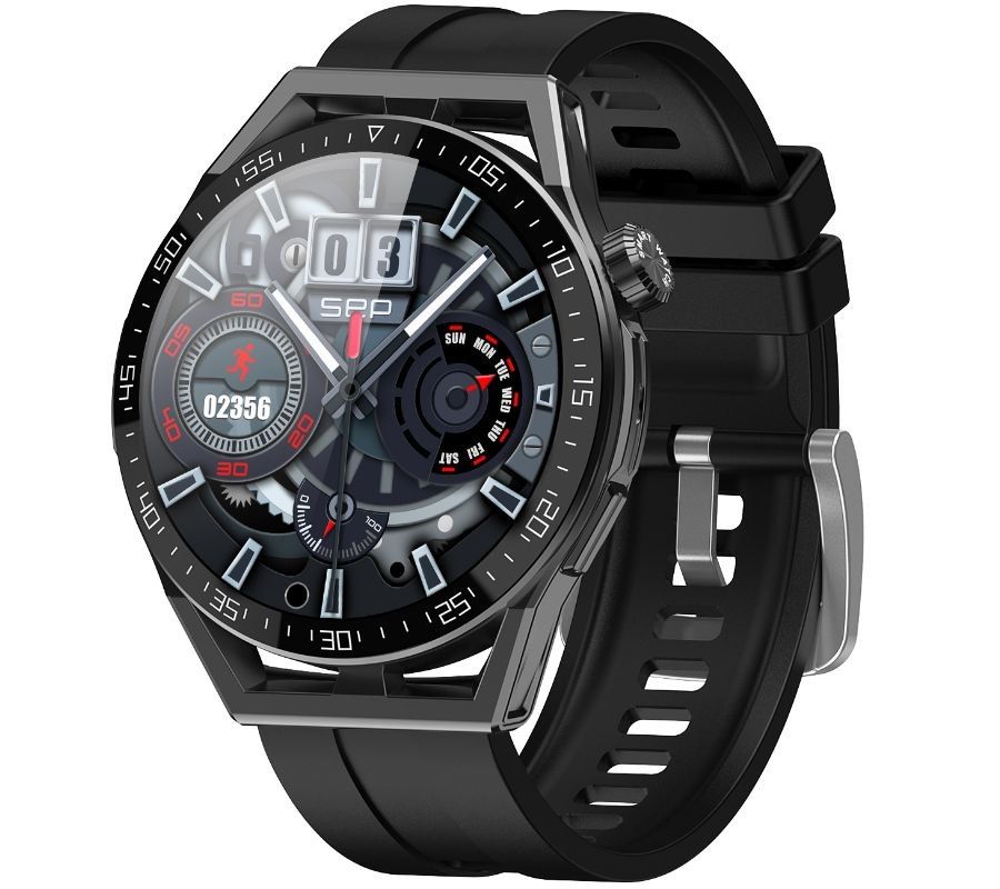 Smartwatch Rubicon RNCE88-1 Czarny + Pasek Skórzany / Silikonowy