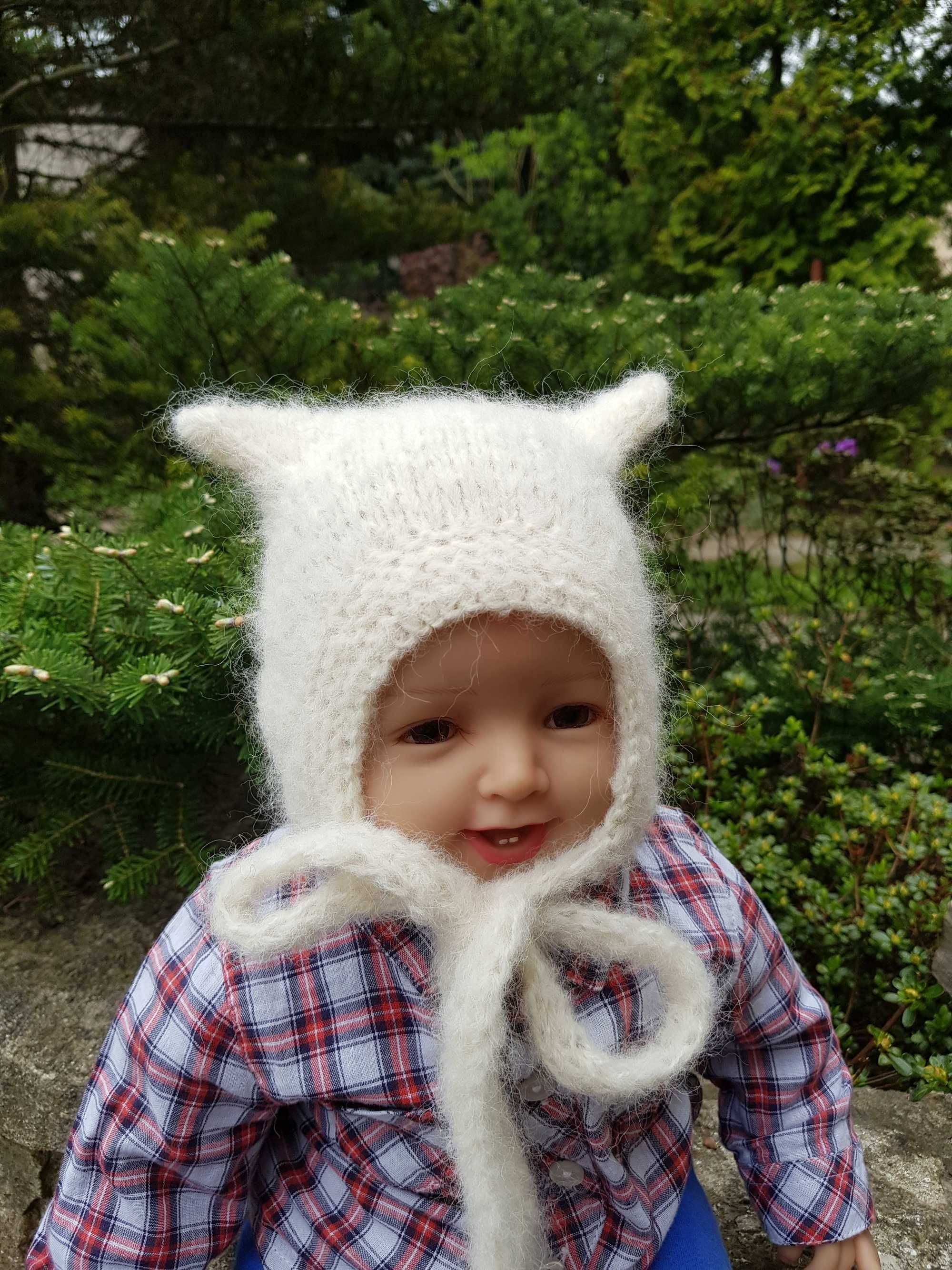Czapka Kotek, kitty 38/40 wyprawka dla niemowlaka