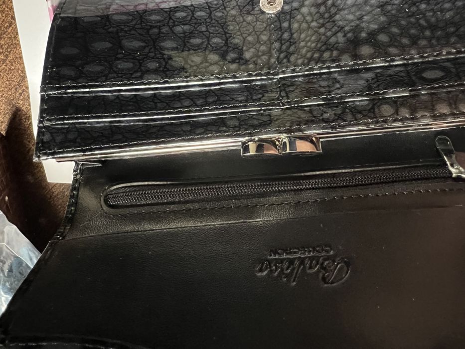 Portfel skórzany 18.5 cm/ 9 cm , nowy