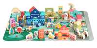 Drewniane klocki edukacyjne miasto mata 121 szt ECOTOYS