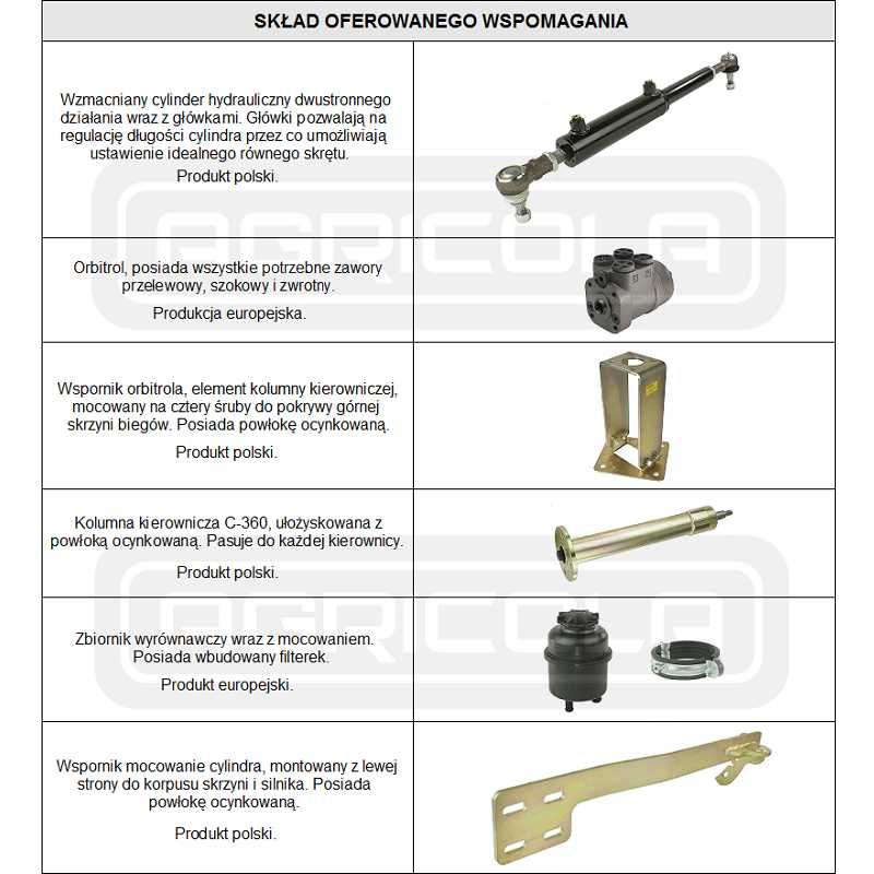 Hydrauliczny zestaw wspomagania kierownicy Ursus C-360