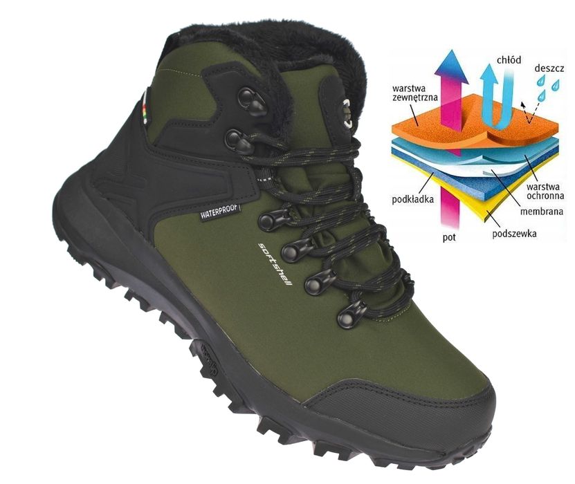 Buty trekkingowe męskie ocieplane wysokie trapery HL144/24 KH roz. 42