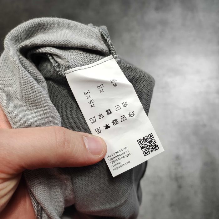 MĘSKA Koszulka POLO Elegancka Szara Bawełna Rękawki Hugo Boss Logo