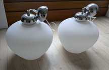 Lampy sufitowe wiszące - szklane klosze (PRL, late 70-te, vintage)
