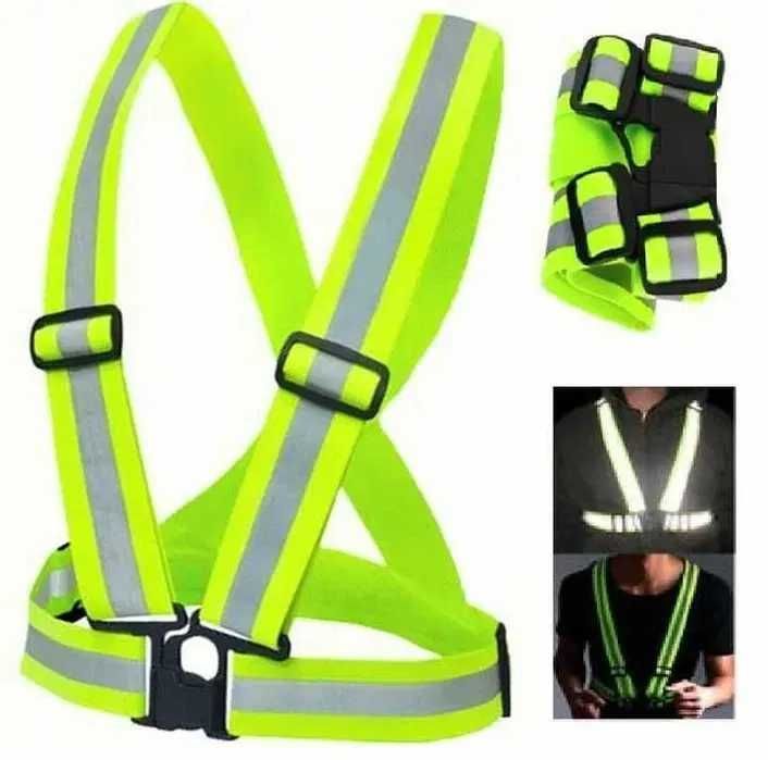 Szelki odblaskowe na rower motor kamizelka do biegania żółte