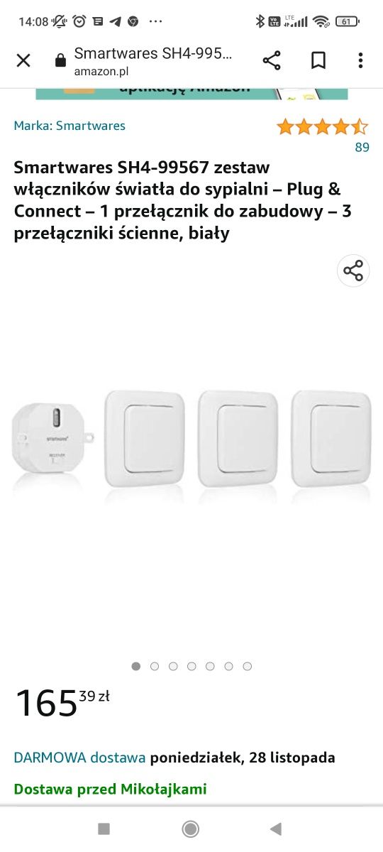 Zestaw smartwares włączniki Control bedroom light Control