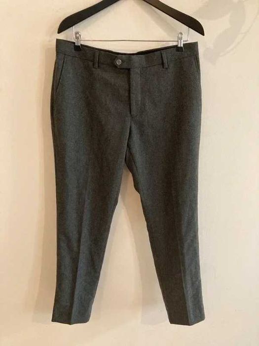 Szare spodnie garniturowe chino Slim Fit