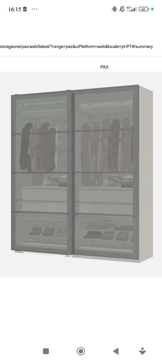 Porta deslizante IKEA para armário 200x236 cm , vidro fosco jacteado.