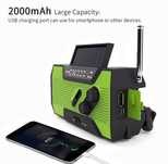 Radio solarne powerbank latarka FM KORBKA SOS IPX3.