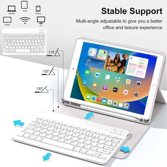 JADEMALL etui klawiatura bluetooth do iPad 9/8/7 10.2 Air 3 Pro 10.5