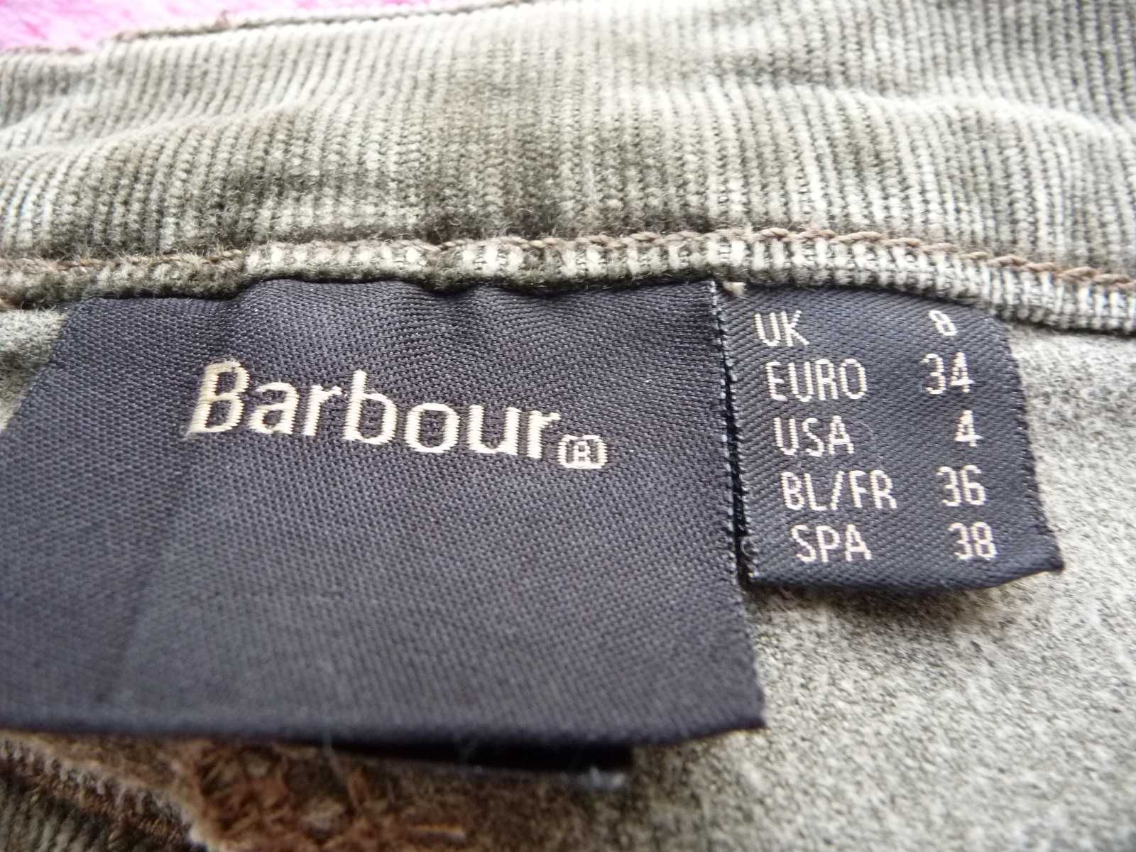 Джинсы цвета хаки "Barbour" вельвет в тонкий рубчик