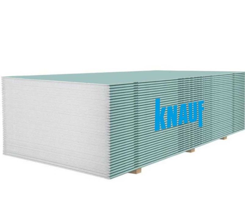 Гіпсокартон стельовий, стіновий, вологостійкий KNAUF