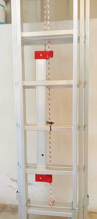 Escada Tripla 3+3+3M (7M Úteis) c/ CORDA | Degrau Quadrado | Fábrica