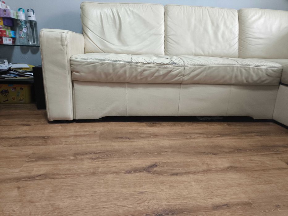 narożnik skórzany ecru