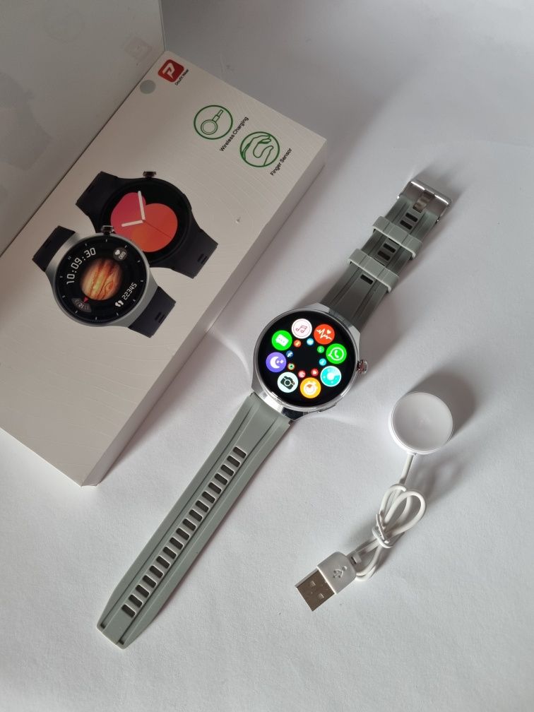 Smartwatch Gt4 Pro srebrny nowy menu PL