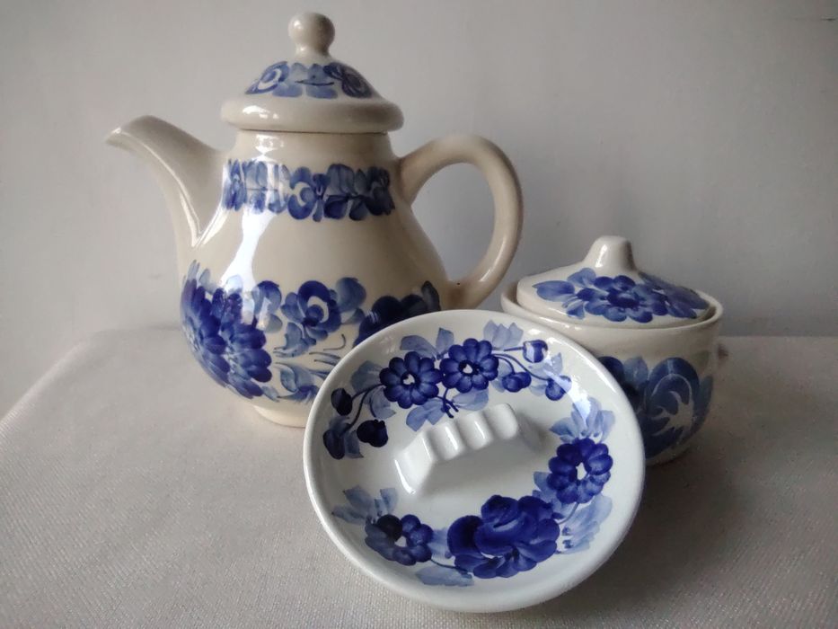 Fajans Włocławek ceramika dzbanek cukiernica popielniczka kolekcja PRL